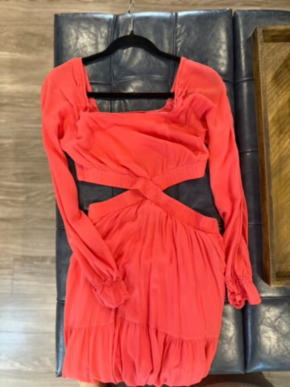 Coral Maxi Dress with Side and Back Cut Outs